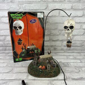Lemax Spooky Town Grim Reaper's Landing Halloween Skull Balloon No Power Cord